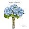 Ariane Real Touch Artificial Mixed Blue Hydrangea Flowers, 20” Silk Floral Stems, Set of 3, Faux Blue Flower Stems for Weddings & Home Décor